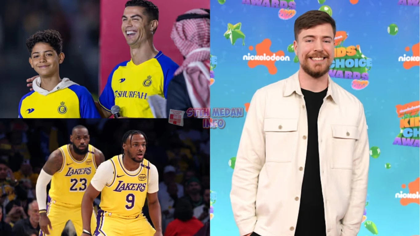 Potret Christiano Ronaldo Jr bersama Ayahnya, LeBron dan MrBeast