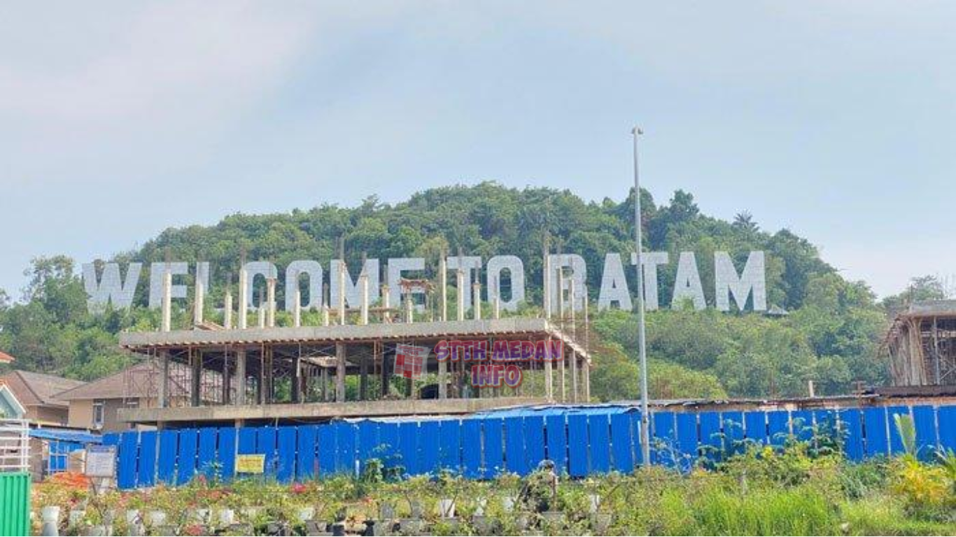 Potret Ikon Welcome To Batam yang Tertutup Bangunan Gedung - Tribun Batam