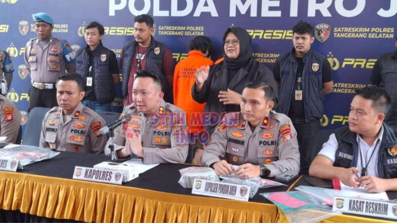 Polisi jelaskan kronologi terjadi nya perampokan perampokan bersenjata di SPBU wilayah Tangsel. (c) Brigitta Belia Permata Sari/detikcom